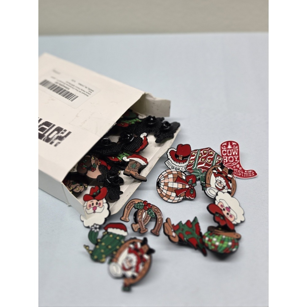 Hoteam 60Pcs Multicolor Christmas Pins - Enamel Badges for Every Holiday Outfit